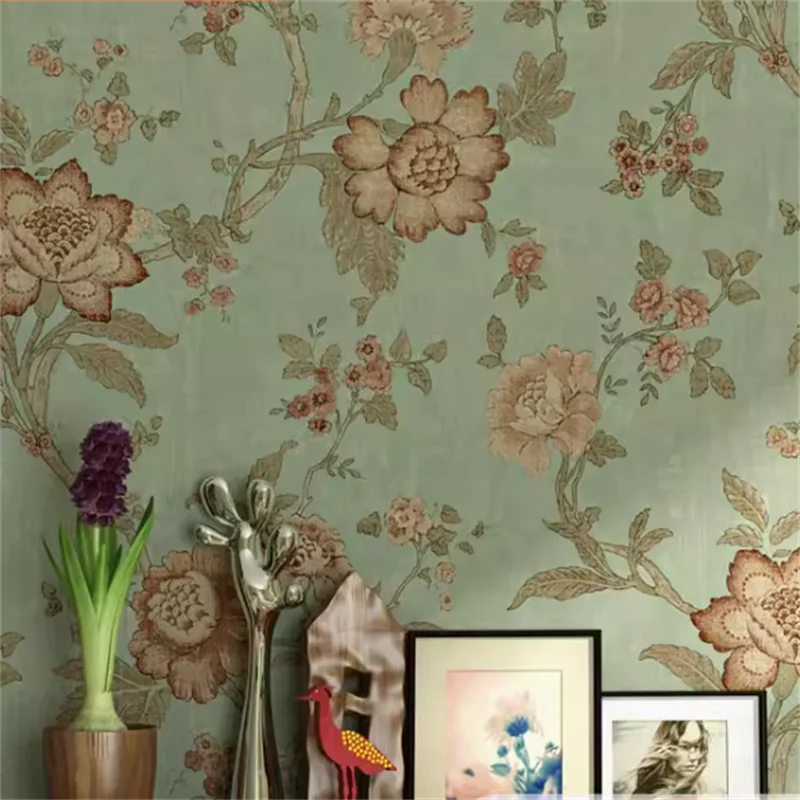 Warm American Style Wallpaper Retro Sofa TV Background Wallpaper Waterproof Non-woven Fabric Home Decoration Papel De Parede