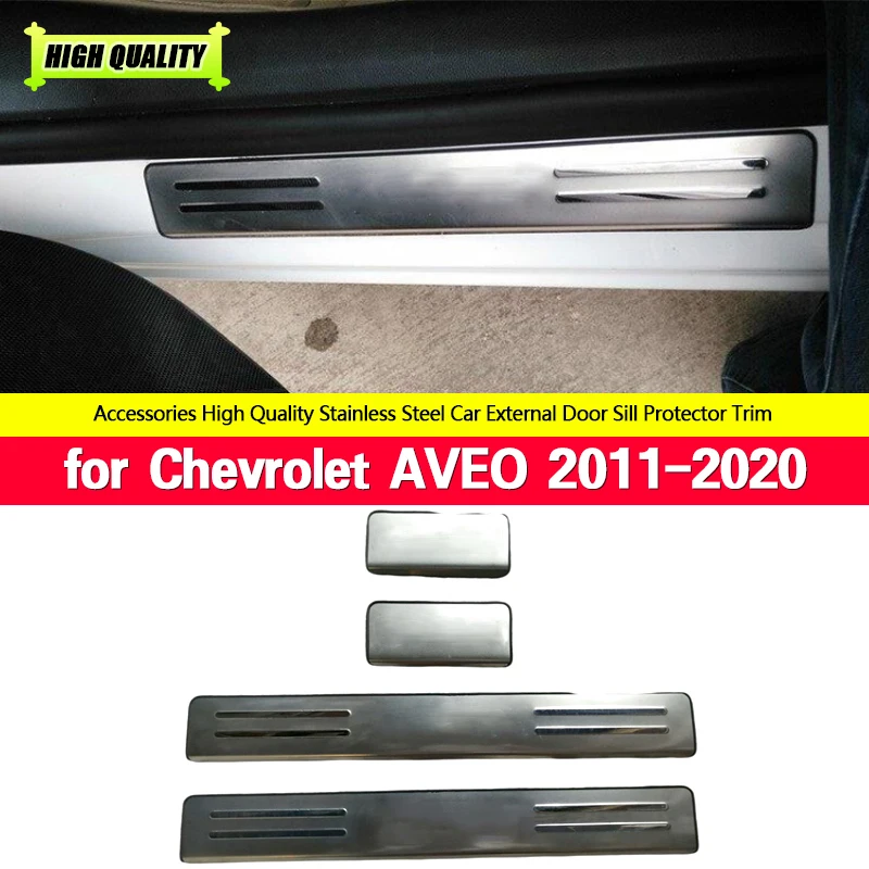 

For Chevrolet AVEO Sedan Hatchbacks 2011-2020 High Quality Stainless Steel Scuff Plate/Door Sill Protector Sticker Car Styling