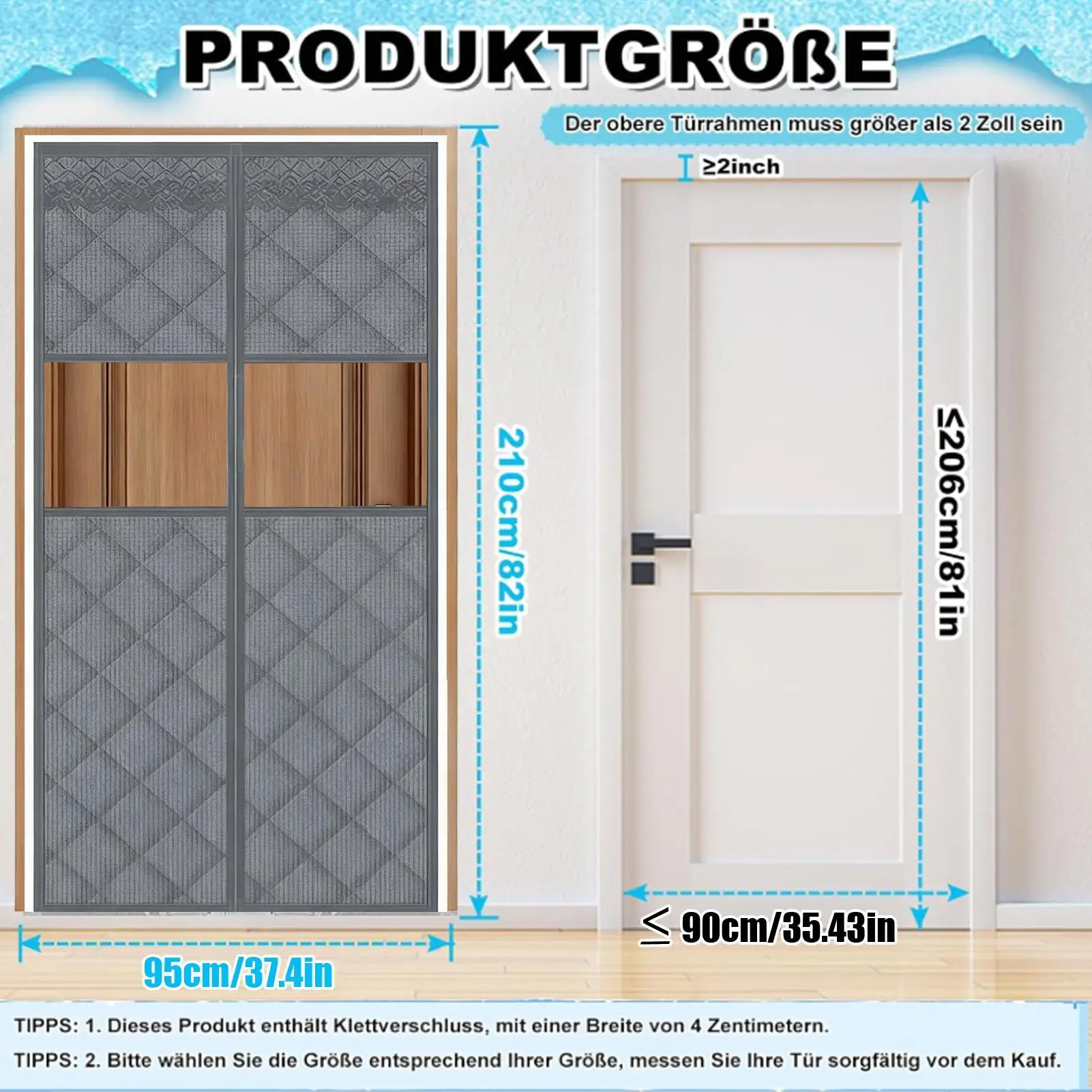 

Термальная дверная крышка, магнитный дверной проем с прозрачным окном, устойчивая к атмосферным воздействиям крышка передней двери для зимнего домашнего входной дверной проем
