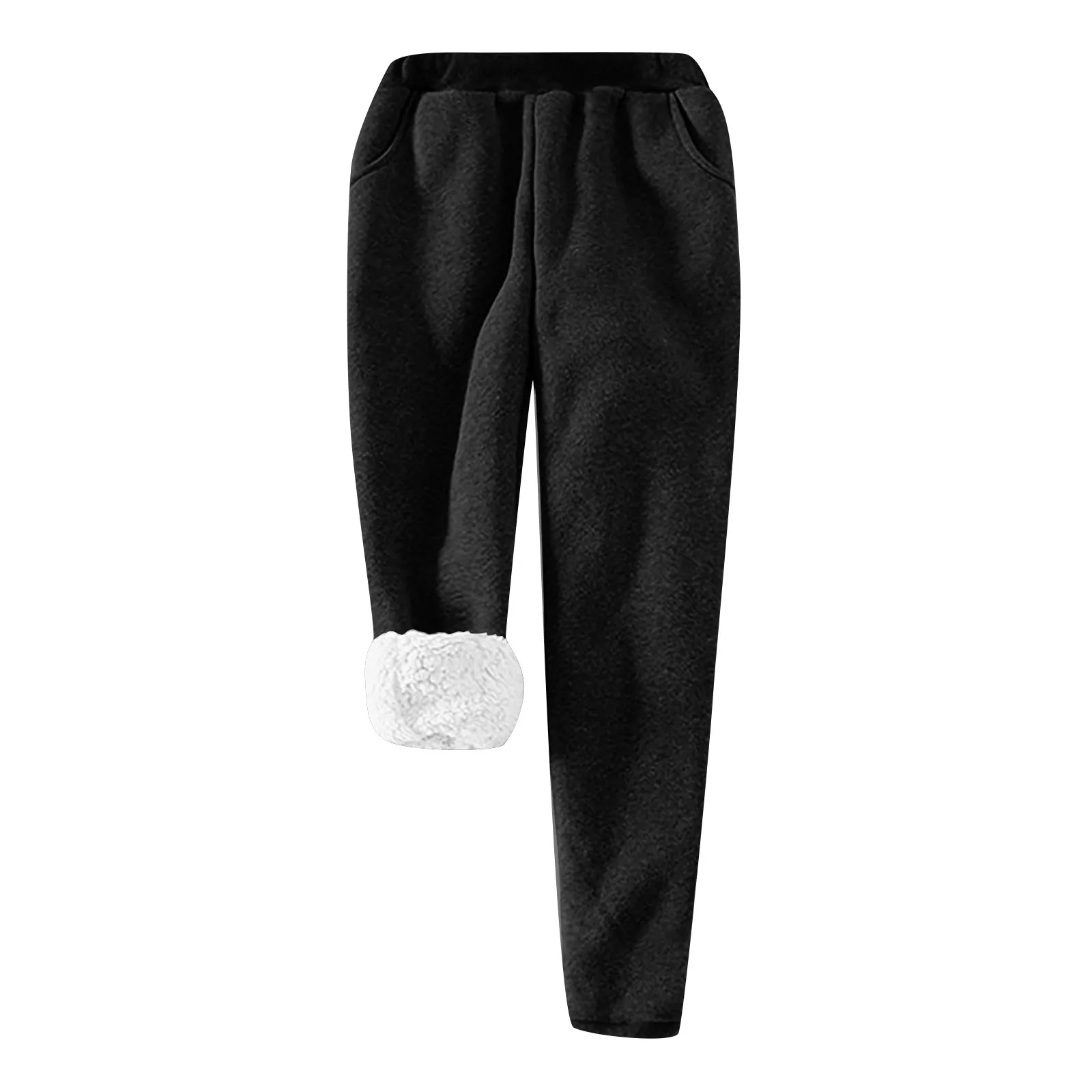 Women Winter Lamb Fur Cashmere Slim Pants Women Casual Warm Pants Harem Pants Thick Lined Fleece Autumn Sweatpants Trousers