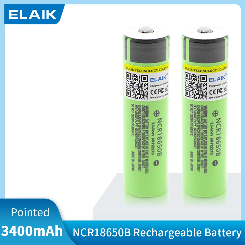 Original NCR18650B 3.7v 3400mAh 18650 Lithium Rechargeable Battery with Pointed(No PCB) batteries