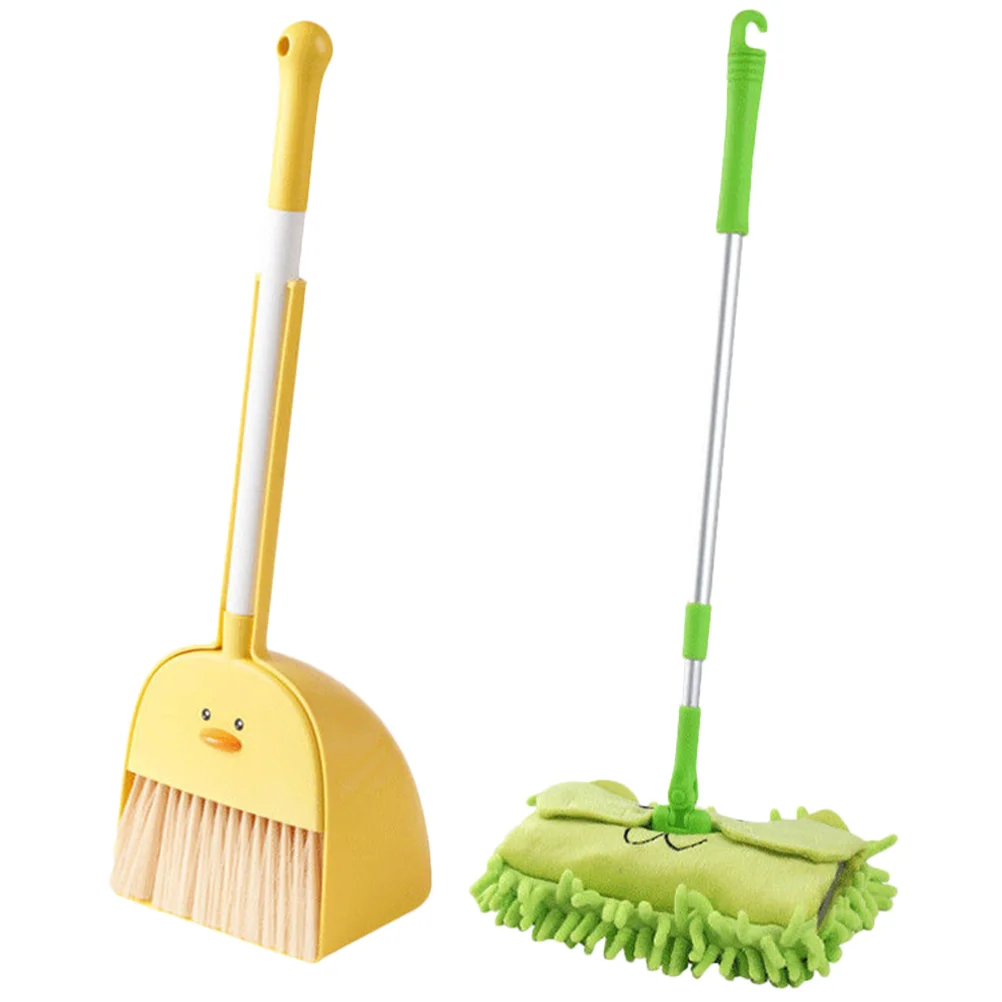 

Children's Broom Dustpan Mop Mini Sweeping and Mopping Toy Set 3 Pieces Housekeeping Helper Plastic Small Cleaning The Pet Kids