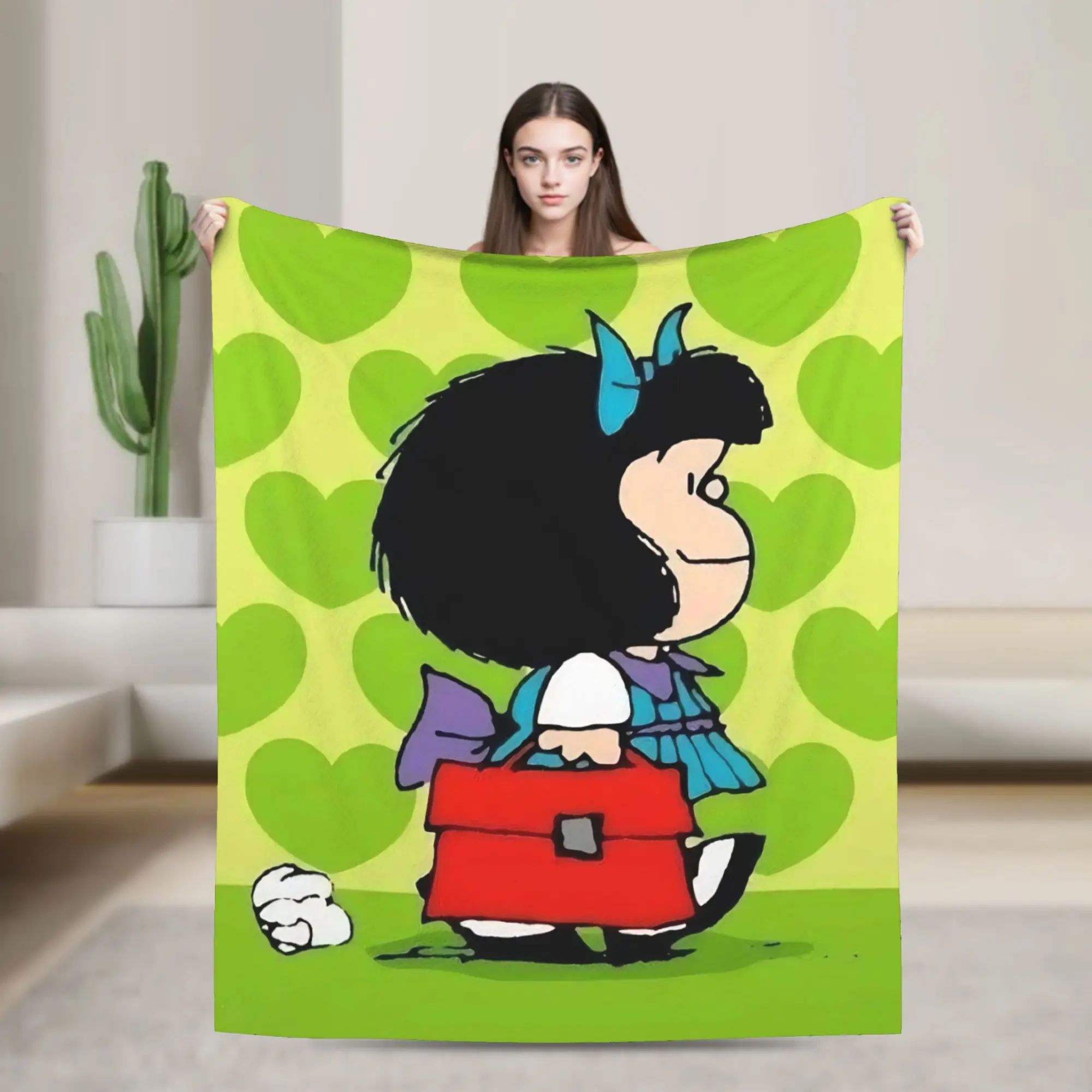 Mafaldas Green Heart Coral Fleece Plush Throw Blankets  Blankets for Sofa Car Lightweight Bedding Throws