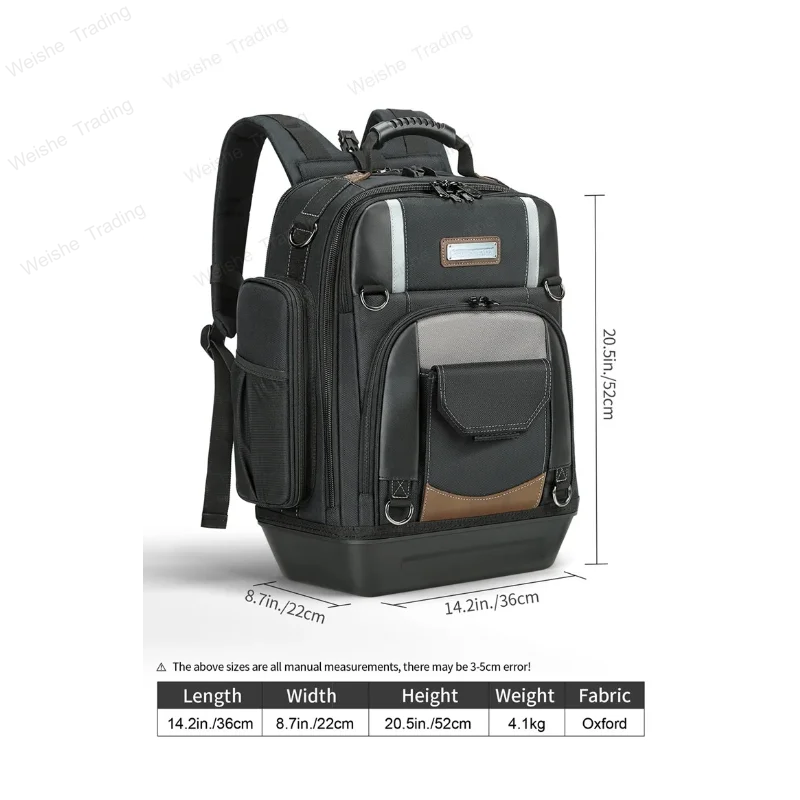 

Backpack Heavy Duty Organizer, Molded Bottom, Removable Tool Carrier，Electricians backpack bag