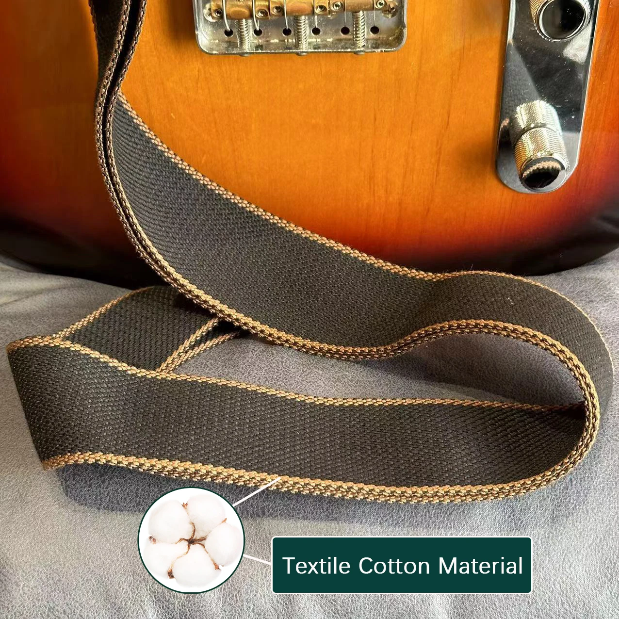 11Pcs Guitar Strap for Acoustic / Electric / Bass Guitars & Ukulele Cotton PU Leather Adjustable Length Approx. 40\