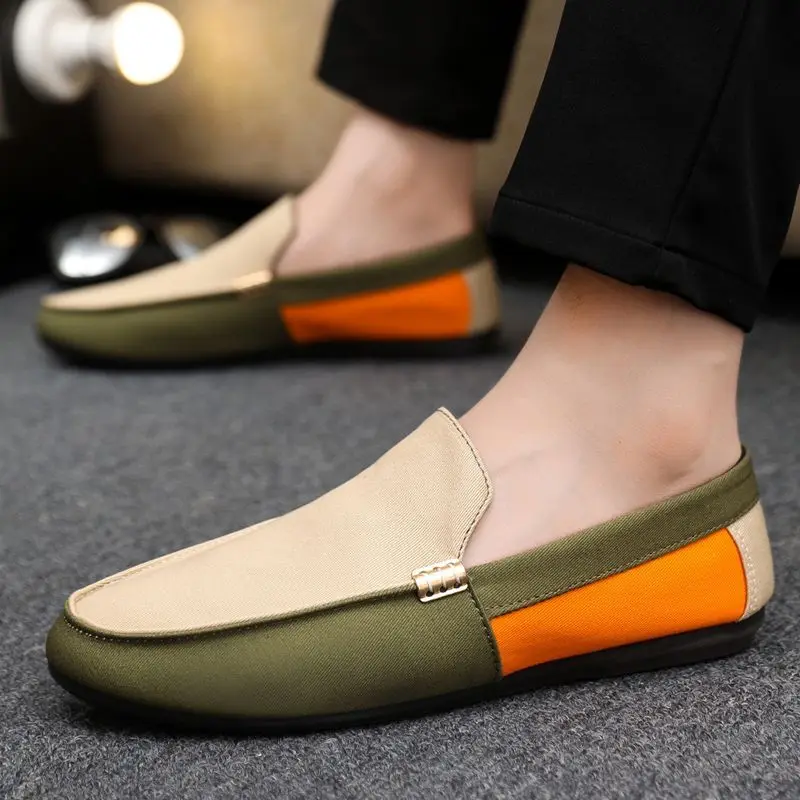 2026 New Men's Summer Breathable Cloth Shoes Spring Autumn Man Flat Shoes Male Soft Bottom Sweat-absorbing Leisure Shoes Loafers