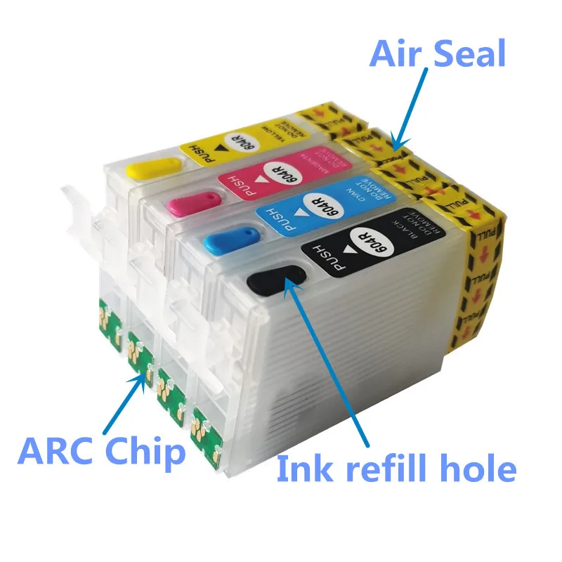 604xl 604 Refillable Cartridge With arc chip for epson XP-2200 XP-2205 XP-3200 XP-3205 XP-4200 XP-4205 WF-2910 WF-2930 WF-2950