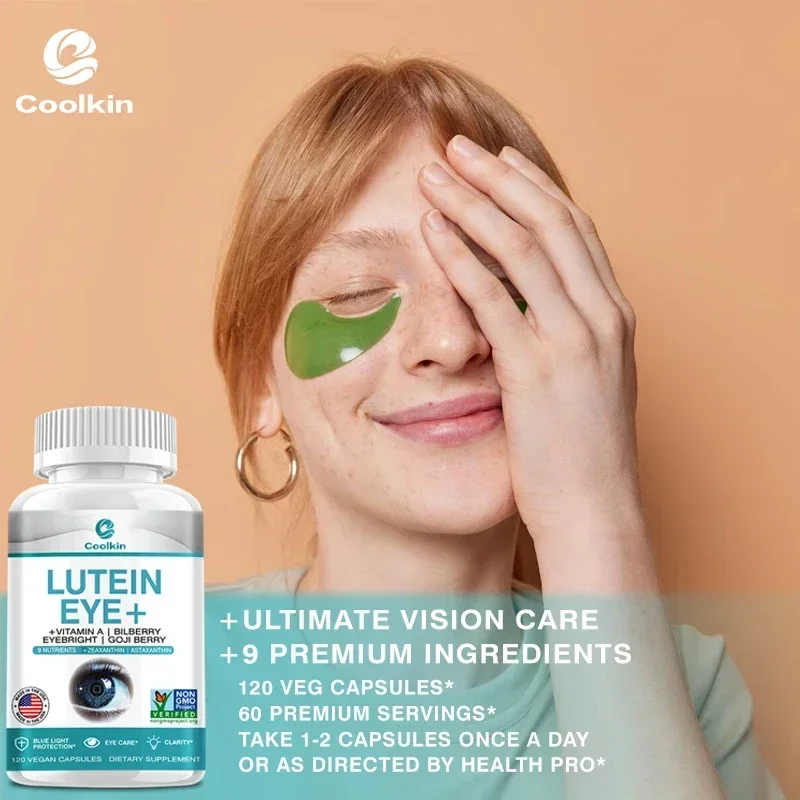 Lutein - with Zeaxanthin and Bilberry Extract Support Eye Strain Dry Eyes and Vision Health Lutein Blend for Adults Aging