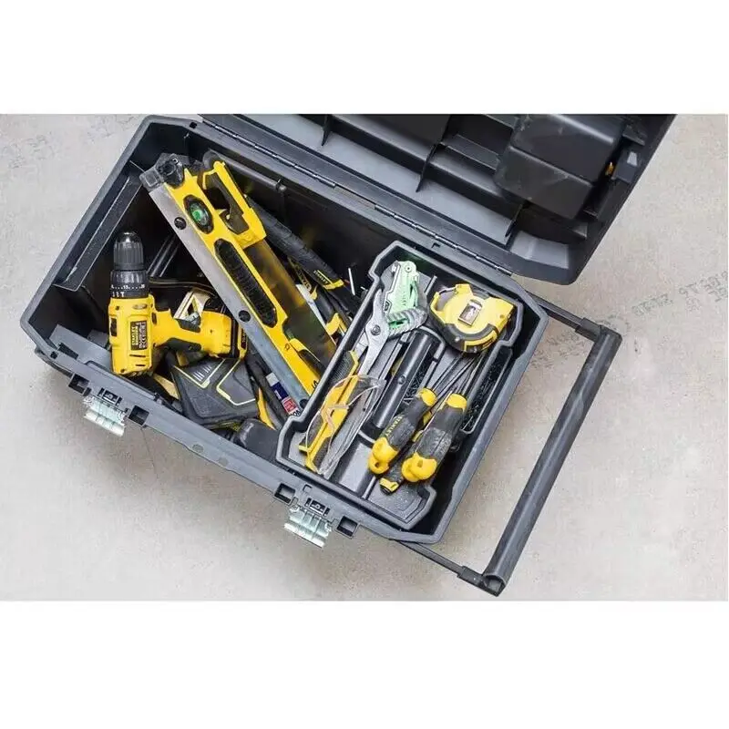 Stanley STST1-80150-23 Multifunctional Toolbox V-groove Design For Cover  Cutting Wood  Pipe Fully Open Design