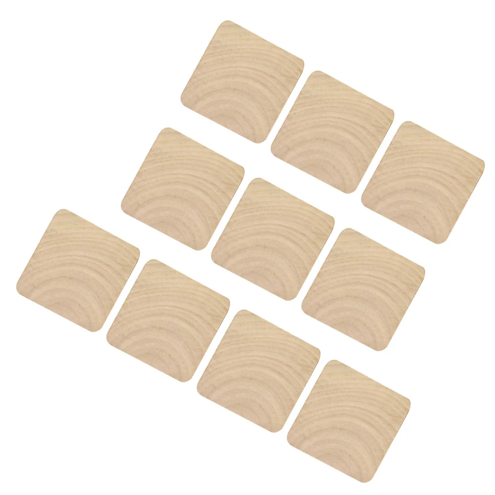 

10pcs Wooden Seal Base 4X4X1.2Cm Smooth Blank Wood Cube For Diy Stamp Craft Christmas Ornament Wedding Decoration Diy Wooden