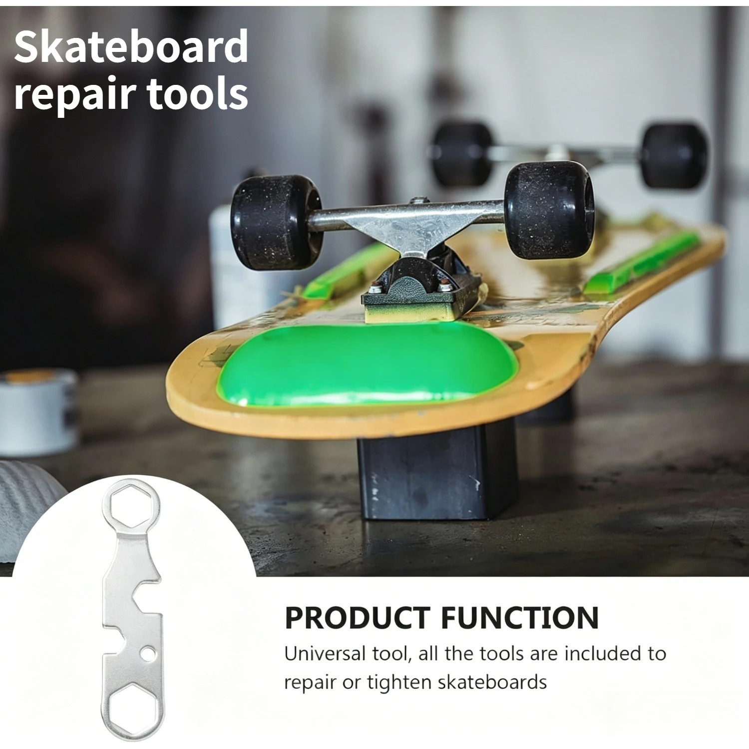 3PCS Multi functional stamping thin wrench mini matching flower plate wrench disassembly and assembly skateboard open-end wrench