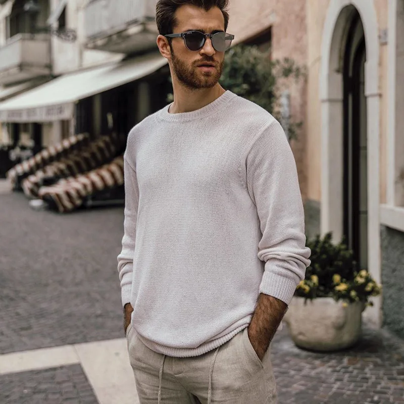 Sweater Men's 2023 Autumn/winter Fashion Long Sleeve Knitted Pullover Sweater for Men