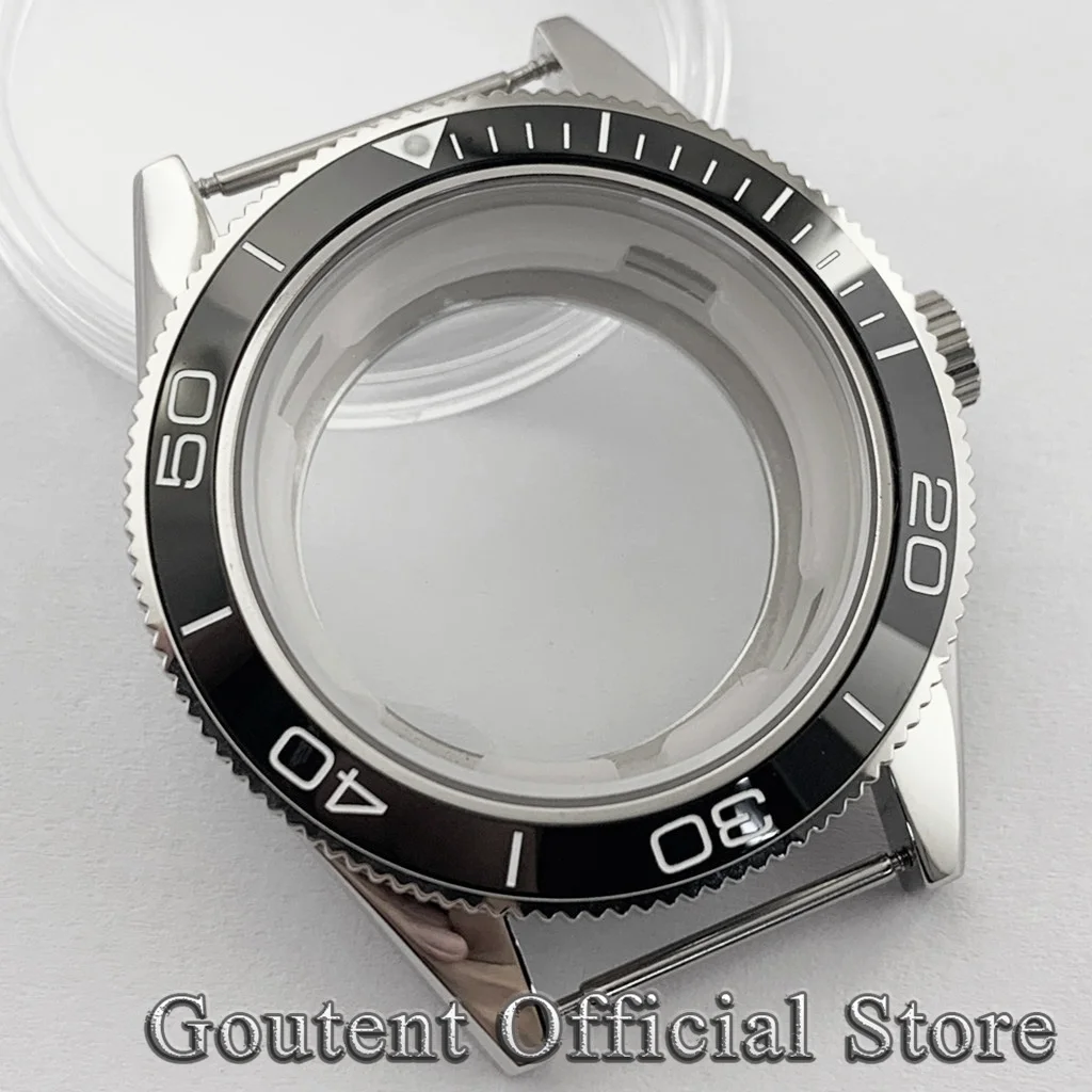 Goutent 41Mm Keramische Bezel Horloge Kast Saffier Kristal Fit Nh35 Nh36 Miyota 8215/821a, Dg2813/3804, Eta 2836 2824 Pt5000 Uurwerk