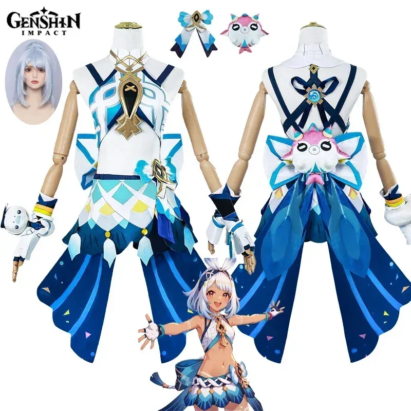 

Mualani Cosplay Costume Game Genshin Impact Cosplay Costume Wig Sexy Dress Headwear Halloween Carnival Role Play Uniform Girls