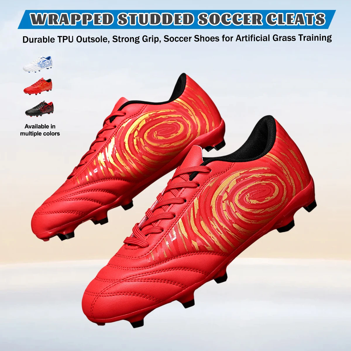 Unisex AG/FG Long Stud Soccer Cleats, Youth Students Football Boots, Comfortable Durable Sports Footwear for Training