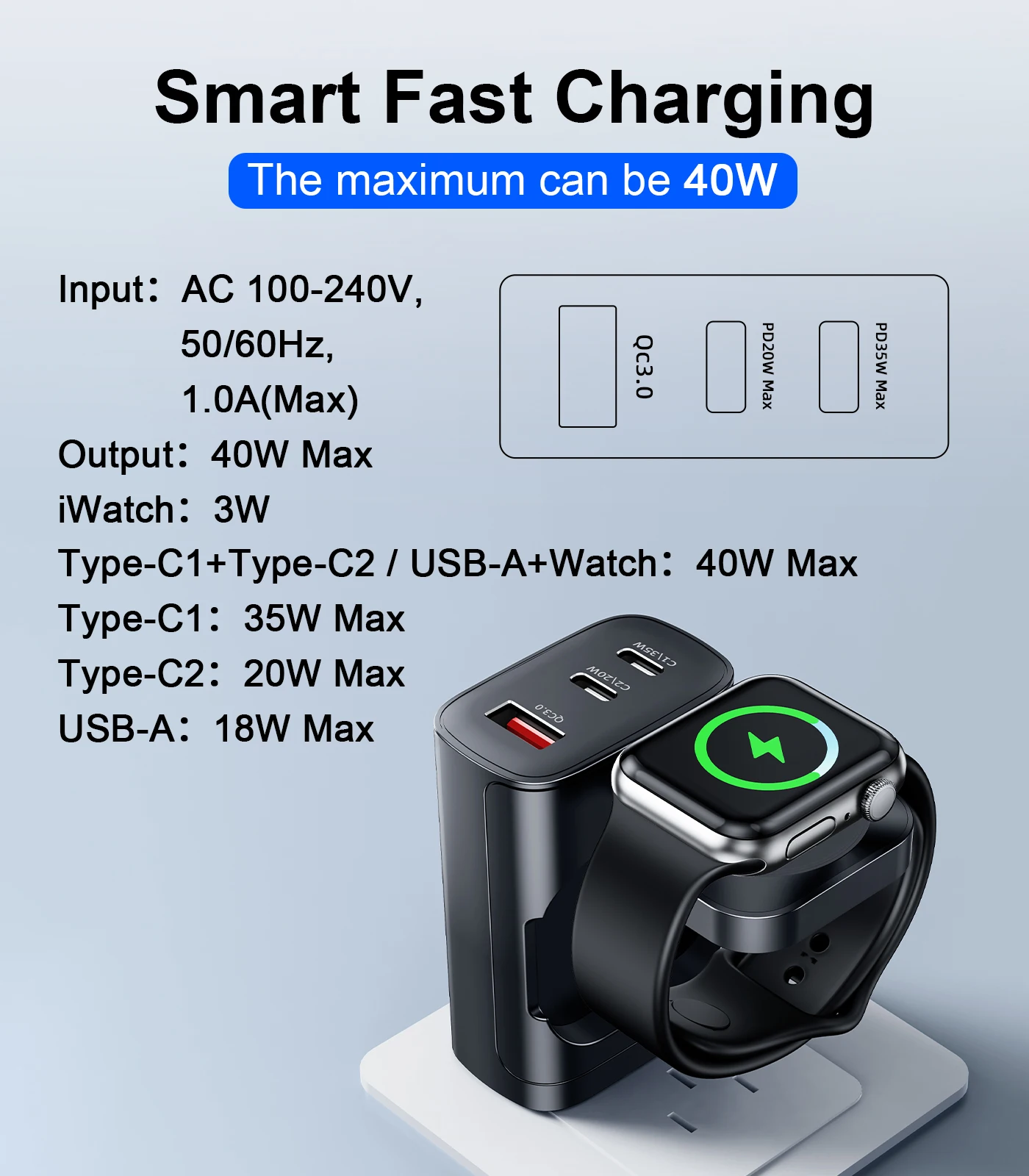 Eary 40W for Apple Charging Bl - đánh giá và giá Iwatch Smartwatch