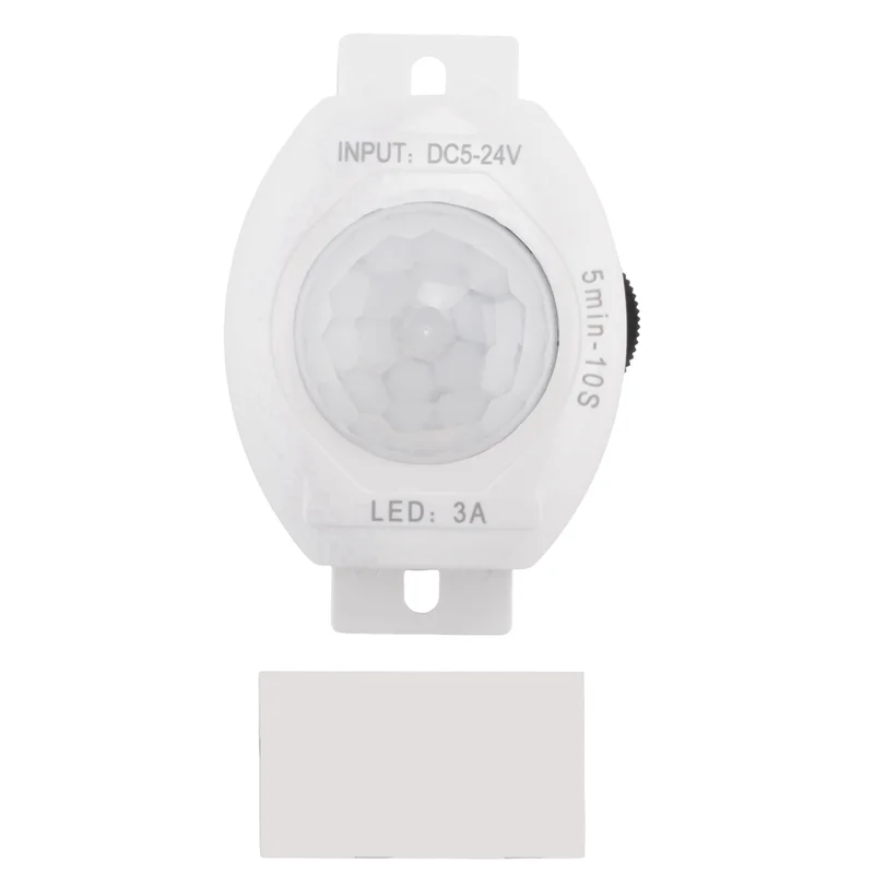 AS95-3X PIR Infrared Motion Sensor Detector DC5-24V Auto On Off Timer Switch Home LED Light(White)