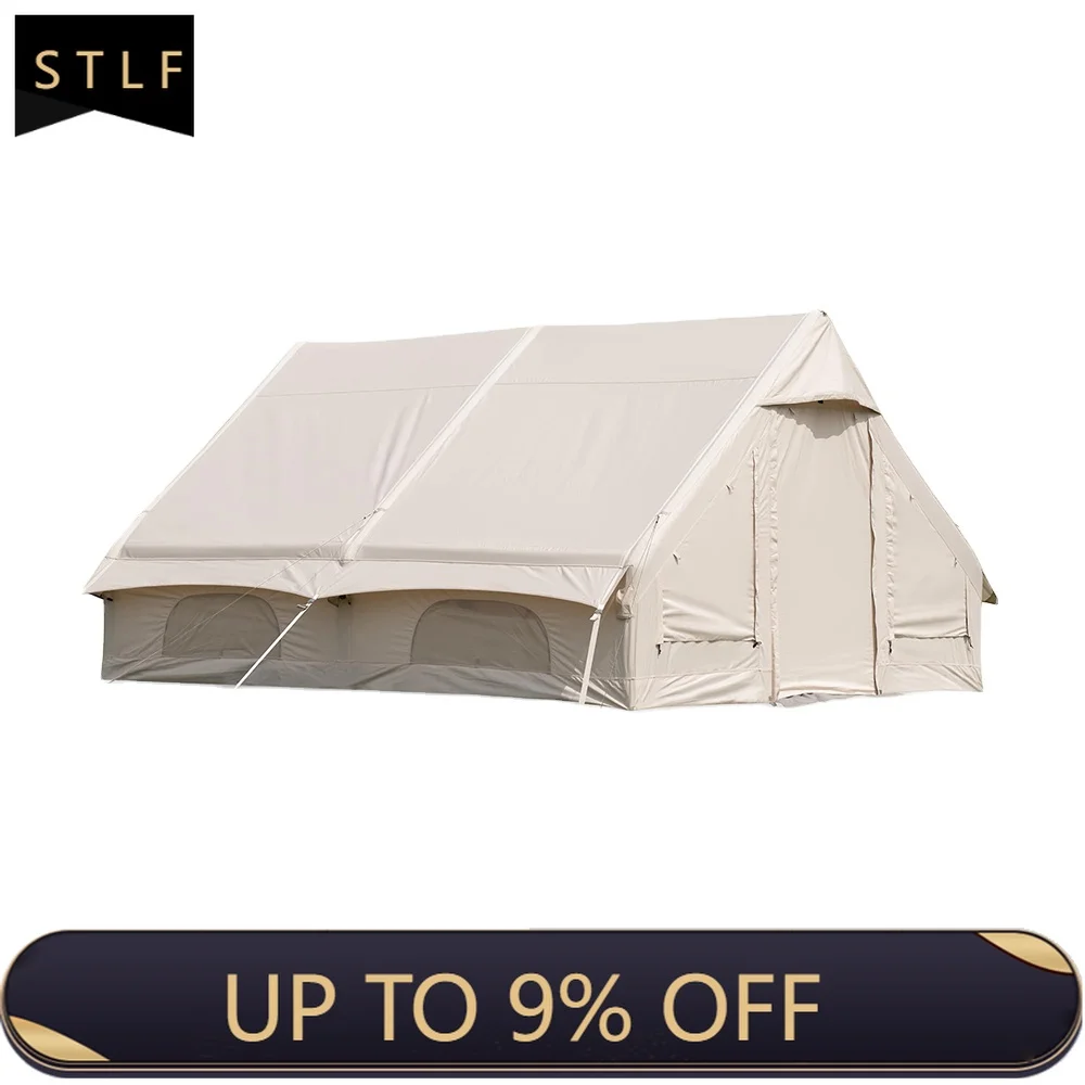 

Inflatable Tent 4-8 Person 4-Season Waterproof Windproof Oxford Fabric Family Camping Tent with Carry Bag