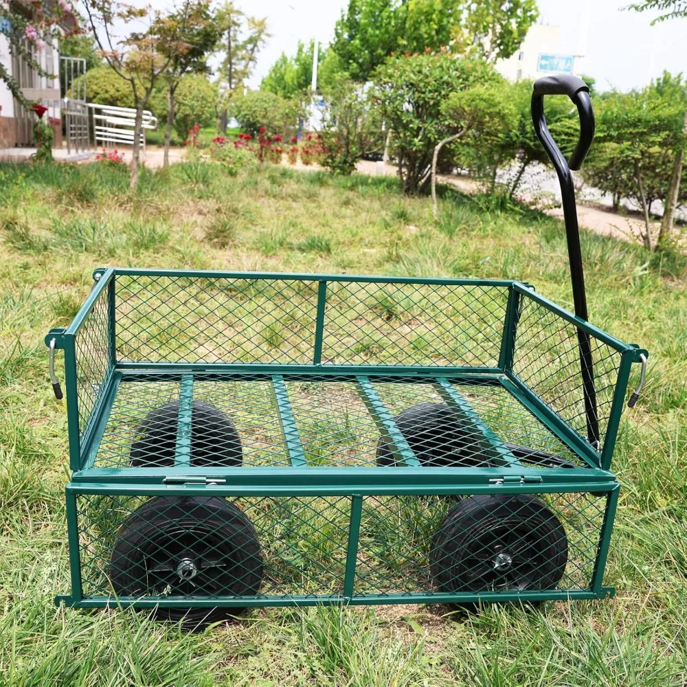 Wagon latéral amovible adapté aux ferme et aux entrepôts : chariot à benne basculante de jardin essentiel pour votre expérience de jardinage idéale