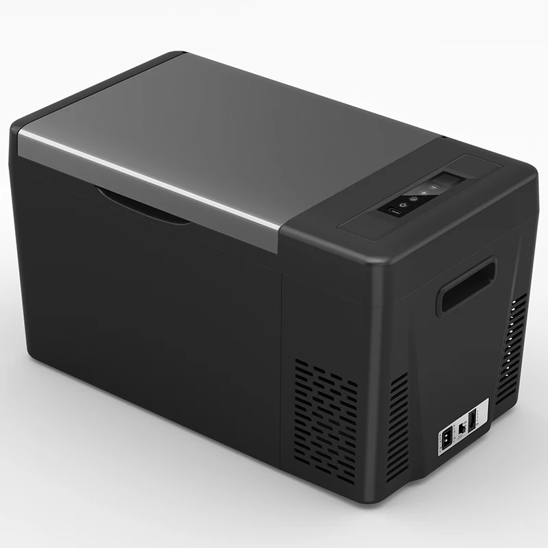 FC22-1 22L DC 12V 24V AC 100V-240V Compressor Small Fast Cooling Portable Car Fridge Freezer Refrigerator With USB Digital Displ
