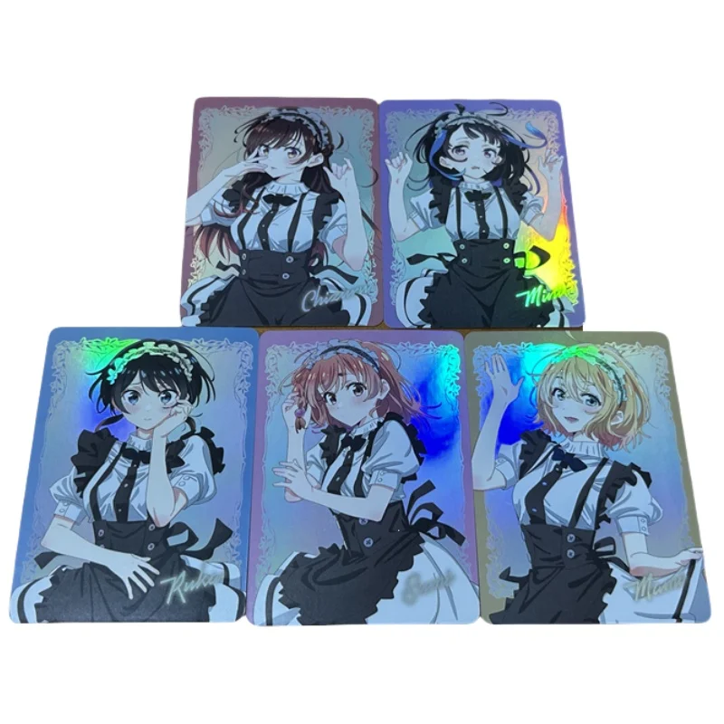 5Pcs/set Girlfriend Acg Girls Cards Ichinose Chizuru Asami Nanami Color Flash Anime Game Characters Collection Card