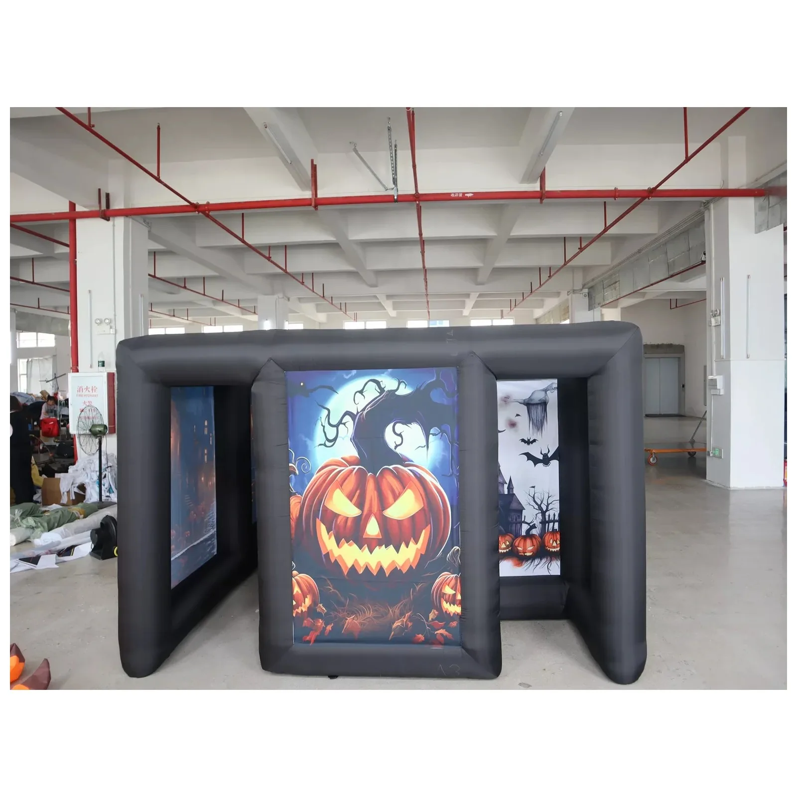 Large Pumpkin Panel Open Top Inflatable Maze 3X10m 10X33ft with Blower Sports Events Exciting Party Events Kids and Adults