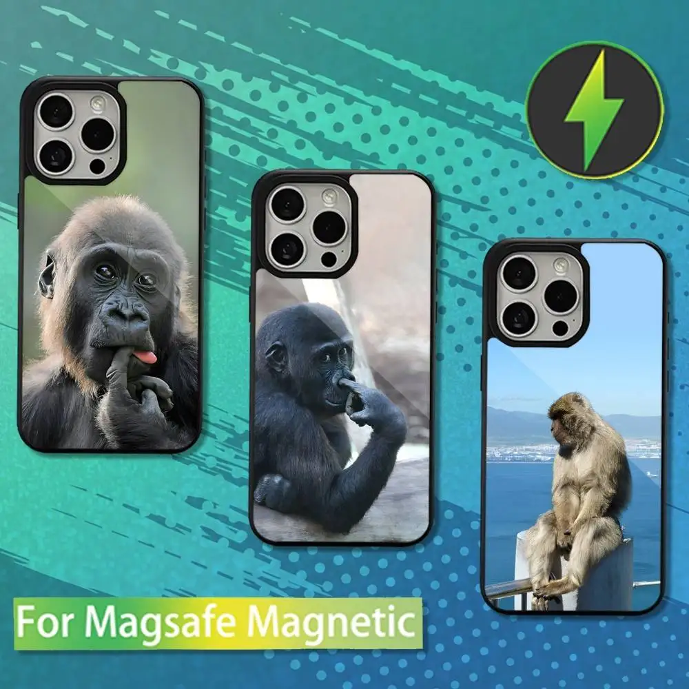 

Cute funny Monkey Phone Case For iPhone 16,15,14,13,12,11,Pro,Max,Plus,Mini,Magsafe,Magnetic Wireless Charging Case