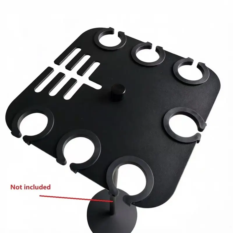 ABGI-Multi Mikrofonhalter mit Kabelschlitzen für bis zu 7 Mikrofone, quadratisches Tablett zur Organisation und Präsentation auf – Detail 5