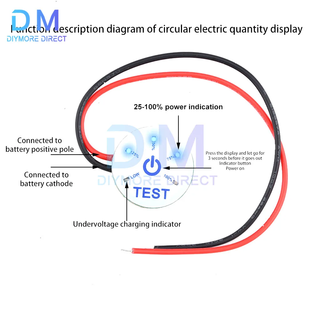 3.7V 4.2V 7.4V 12V 16.8V 12V Lithium Battery Capacity Indicator 1S 2S 3S 5S 6S Power Level Meter LED Display Li-ion Tester