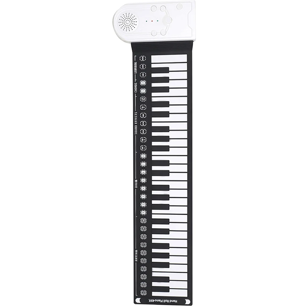 Keyboard for Kids Hand-rolled Piano Portable Folding Electronic 49 Keys Keyboards Roll-up Organ Foldable Travel