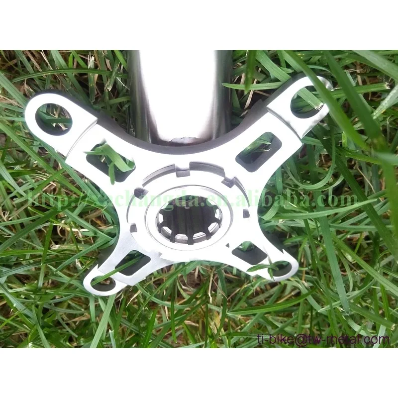 High Light Titanium Bicycle Crankset ISIS Type And 53T Chain Ring