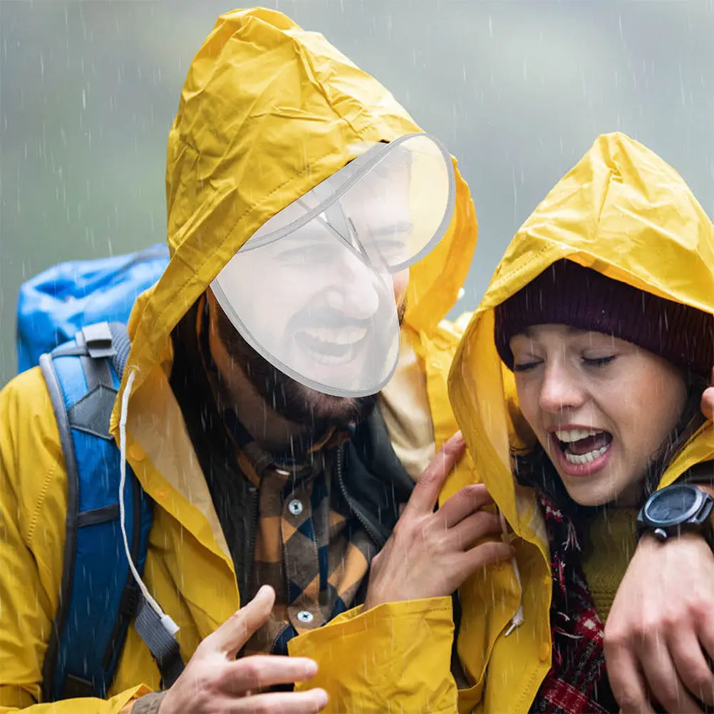

Набор из 3 прозрачных накладок-козырьков на дождевик для защиты лица от дождя, аксессуар для плаща-пончо