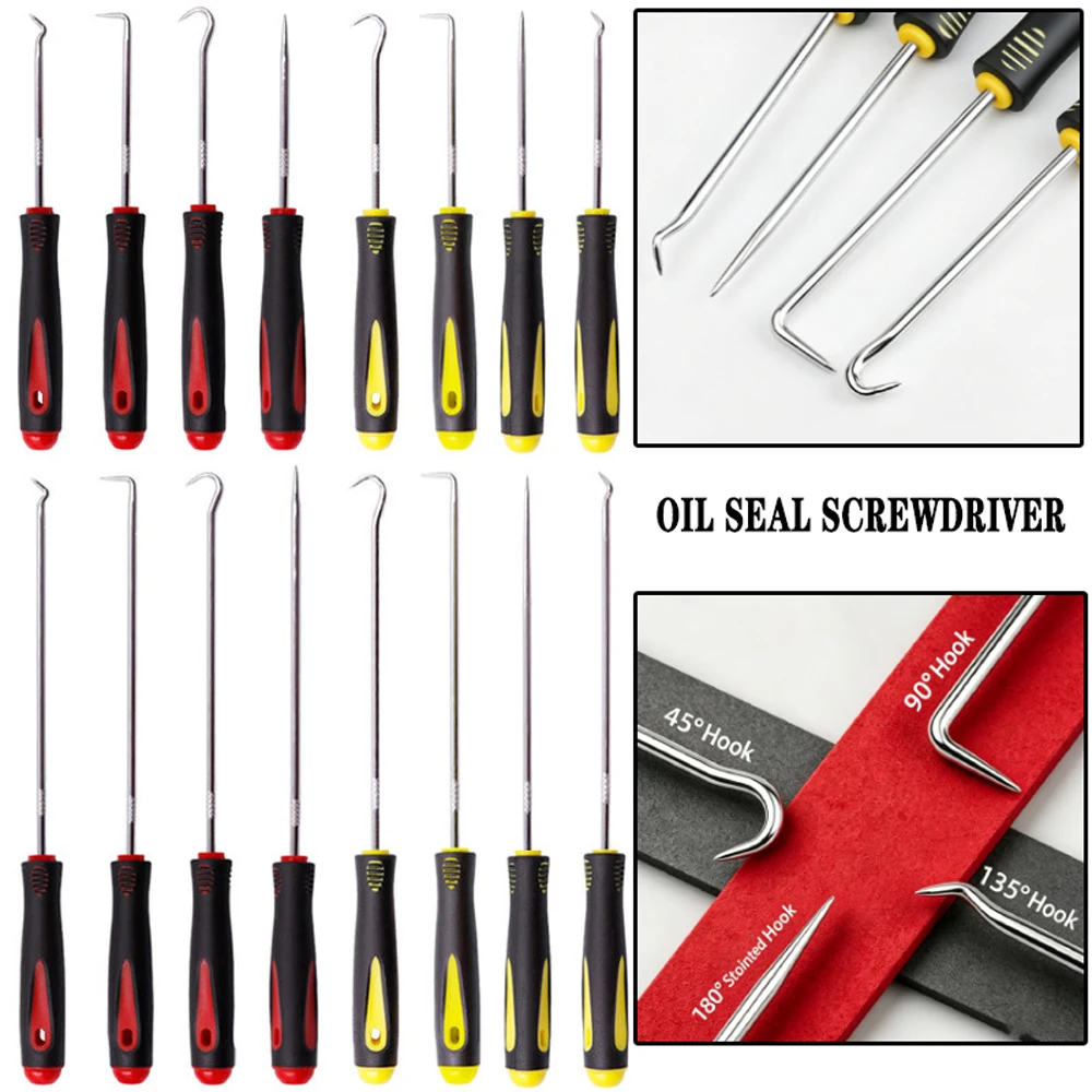 1/4P Pick and Hook Set Car Auto Oil Seal/O-Ring Seal Gasket Pick Hook Puller Remover Tire Stone Cleaning Auto Maintenance Tools