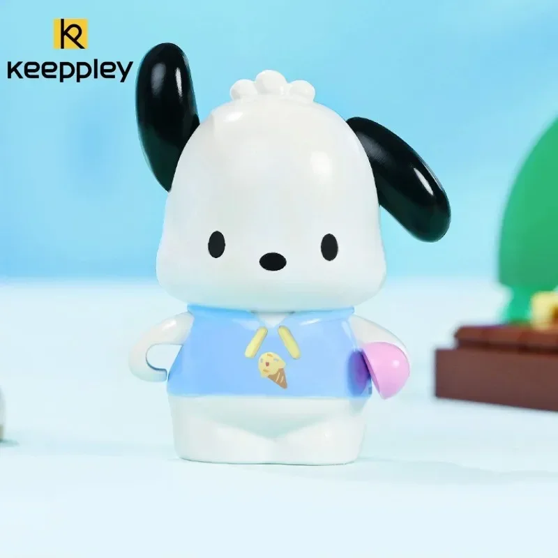 Keeppley Sanrio Pochacco Series Building Blocks Cartoon Street Scene Cute Cake Model Ornaments Educational Toys Birthday Gift