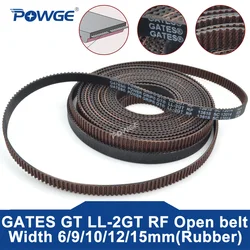 GATES GT LL-2GT RF 2GT GT3 2MGT Open Synchronous Timing belt width 6/9/10/12/15mm Rubber Low dust low vibration VORON 3D printer