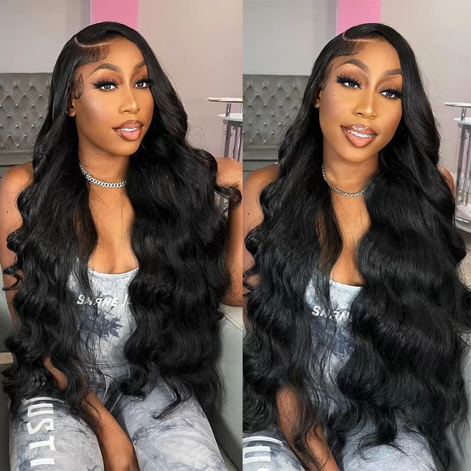 Perruque Lace Front Wig Body Wave Brésilienne Naturelle, Cheveux Humains, HD, 13x6, 30 40 Pouces