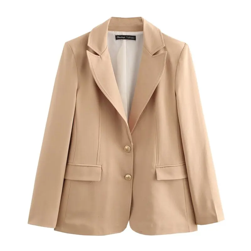 

Autumn Winter Women's Faion Slim Fit Long Sve irt Collar Suit Jaet New Arrival Button Detail Commute Sle 8635555