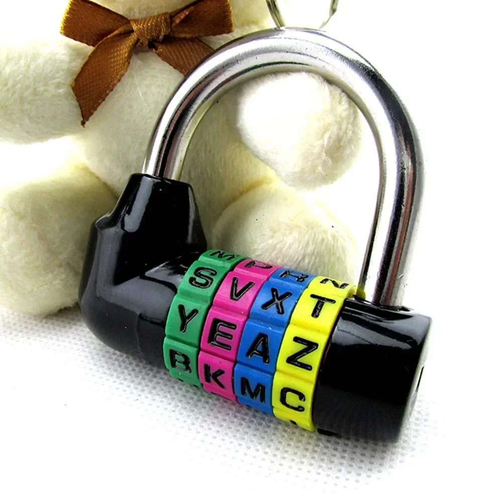 4 Letters Combination Padlock Code Password Lock for Door Cabinet Drawer Bike Motorcycle Student Locker Rarelock MMS61 a