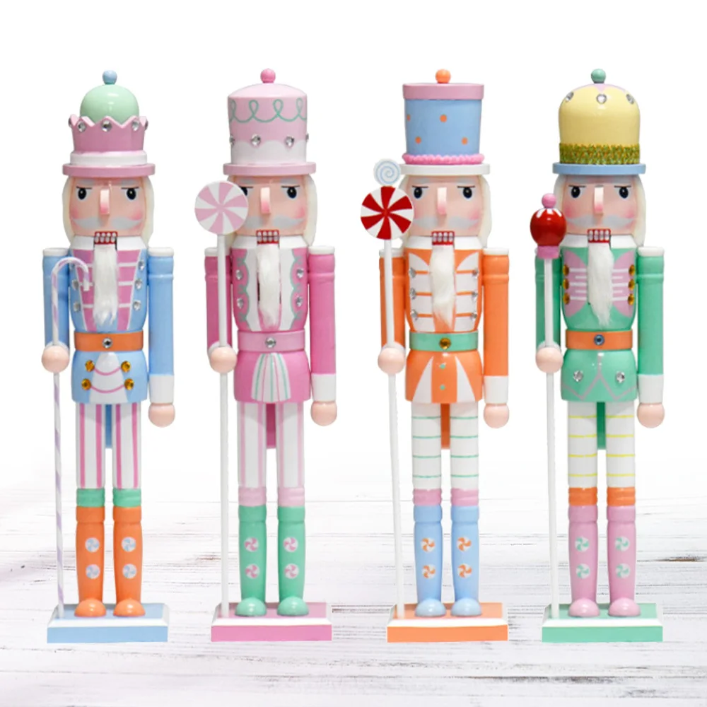 50CM Nussknacker Soldat Puppe Süßigkeiten Serie Kombination Holz Handwerk Weihnachtsbaum Anhänger Familie Festival Dekoration Geschenk