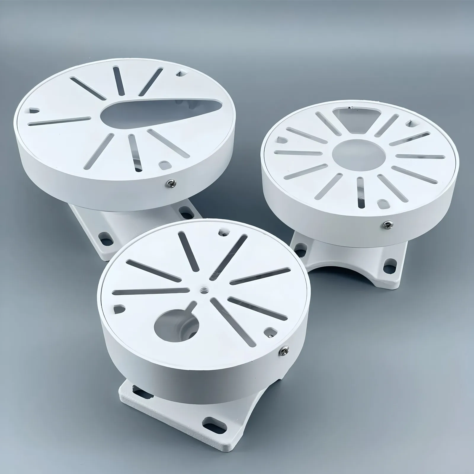 Soporte de Aluminio para Cámara CCTV Tipo Domo, Base Universal para Montaje en Pared/Techo/Poste, Compatible con Cámaras de Vigilancia Hikvision y Dahua