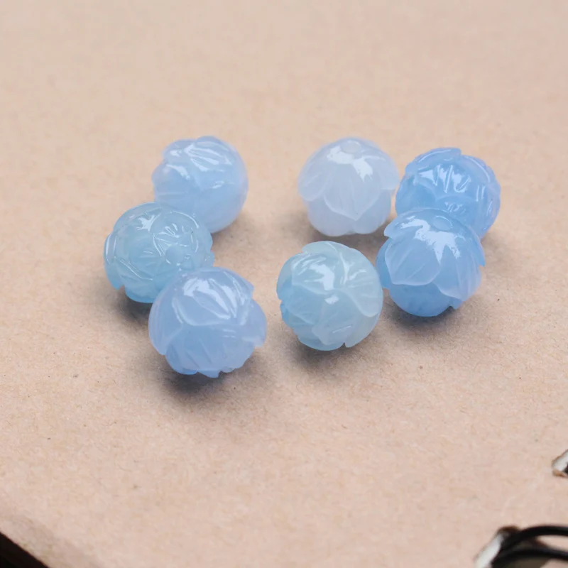 Bead 8mm 10mm Carved Lotus Beads Artificial Coral Flower Multi-color for Jewelry Bracelet Necklace making DIY Craft Loose Beads