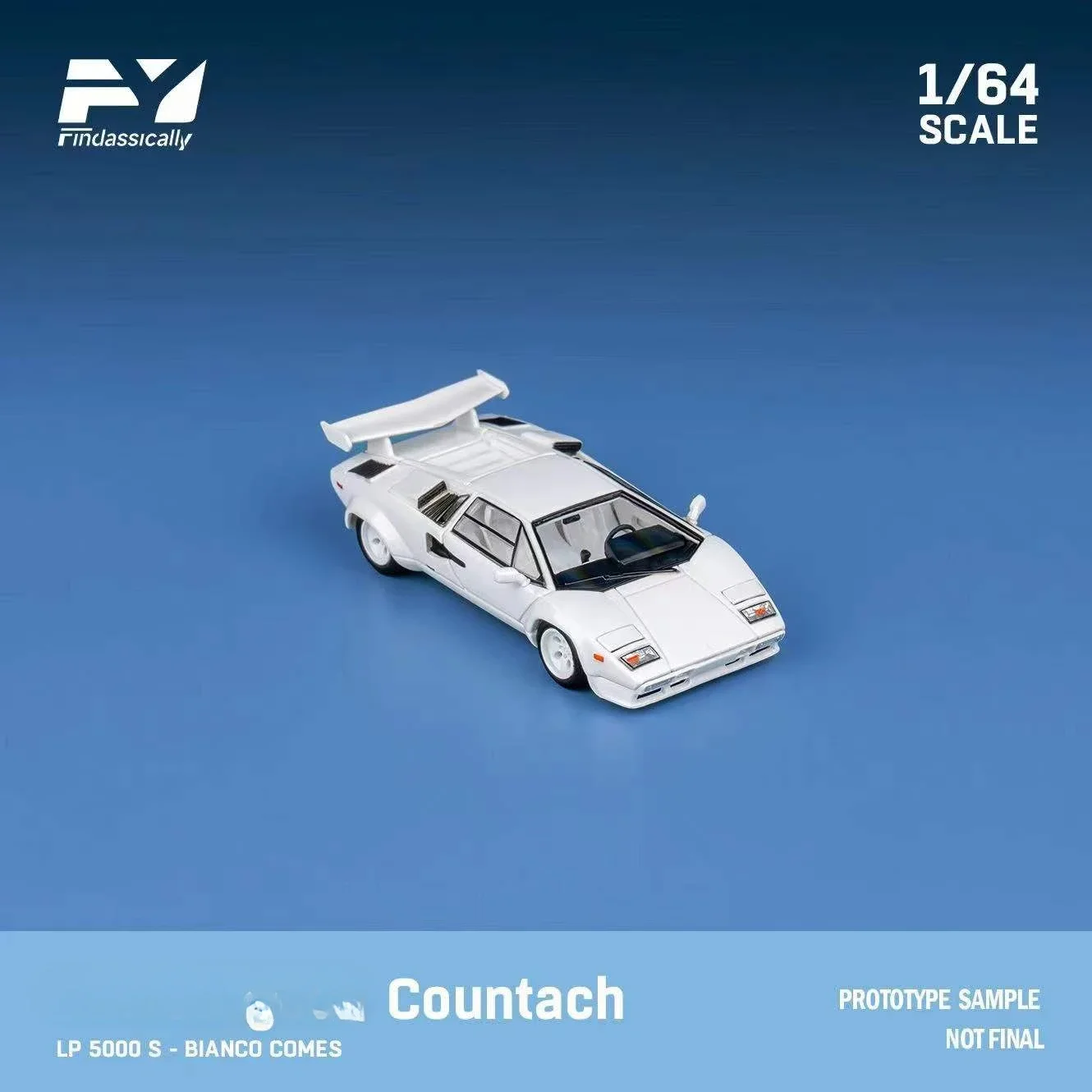 Finclassically 1:64 Countach LP 5000 GRIGIO ESTOQUE limited799 Diecast Model Car