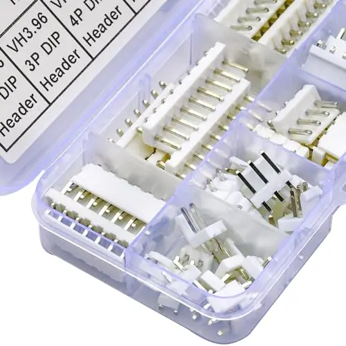 JST Connector Kit, VH3.96 DIP Header Jst 3.96mm Pitch IC Socket Plugs Adapter, JST-VH Top Type Vertical Header (VH3.96-DIP-Ver)