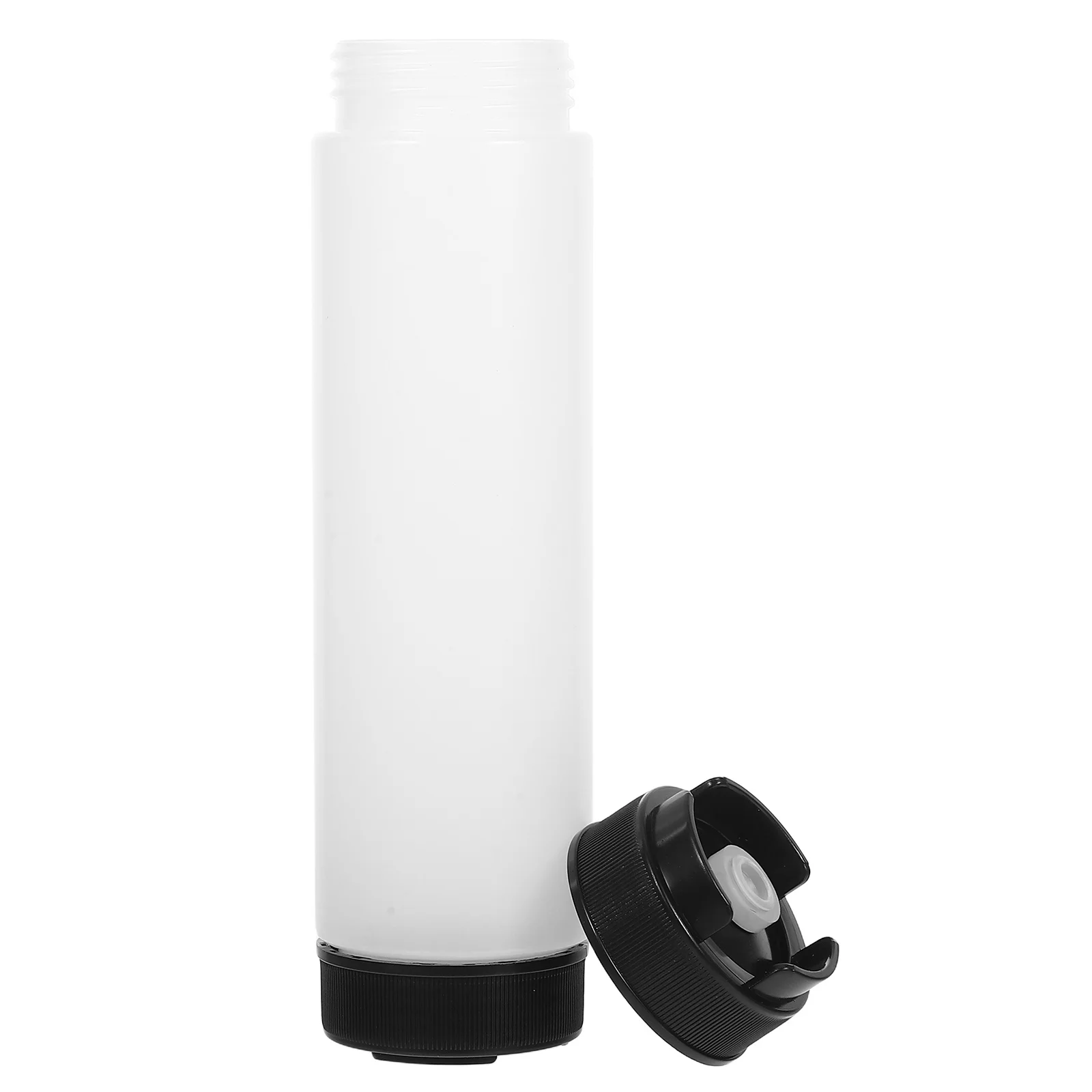 

Plastic Dual-Headed Squeeze Bottle Black Design First-in First-Out Mechanism Versatile Use Ketchup Mustard Salad Dressing