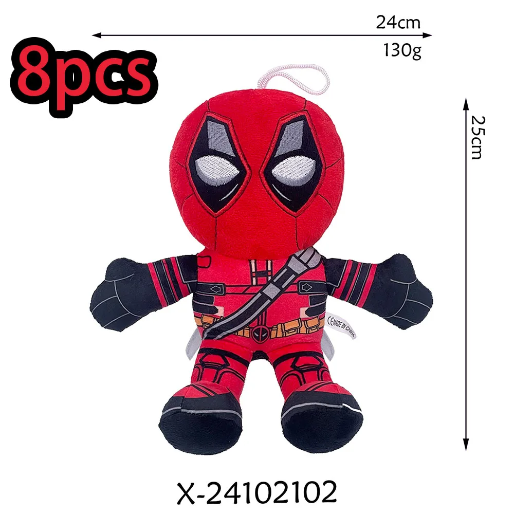 6styles New Cartoon 25cm Deadpools Plush Dolls Action Soft Stuffed Throw Pillow 2024 Movie Plush Gifts For Fans Kids Birthday