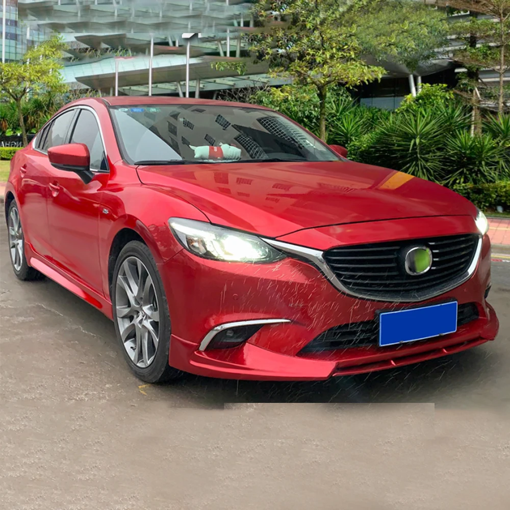 Car Front Bumper Splitter Lip Spoiler Diffuser Guard Body Kit For Mazda 6 Sedan 4 Door 2017 18 19 Tuning Exterior Accessories