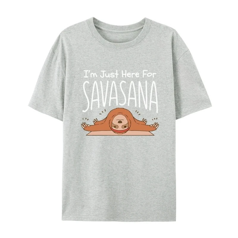 تي شيرت Sloth Yoga Im Just Here for Savasana تي شيرت أنيمي قوطي فريد من نوعه تي شيرت جرافيك ملابس سوداء صيفية ملابس الشارع Y2K #2