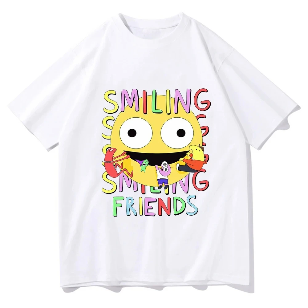 

Smiling Friends Cartoon Print T-shirt Comfortable Women Women Summer Tee-shirt Casual Tshirts Manga Funny Tees Graphic T Shirts