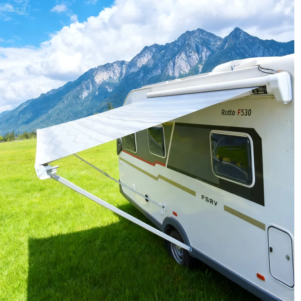 Durable Automatic Waterproof UV-Resistant RV Caravan Awning For Outdoor Family Camping And Beach Trips