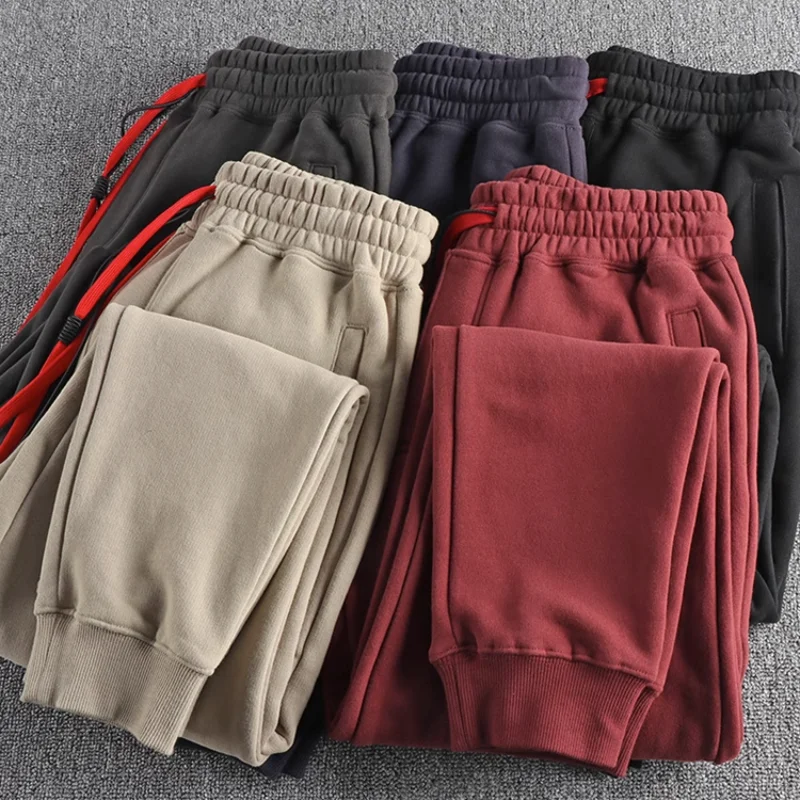 Pantalon de protection décontracté épais pour hommes, corset à jambe droite, velours lourd, couleur, ULà tirer, tendance, automne et hiver